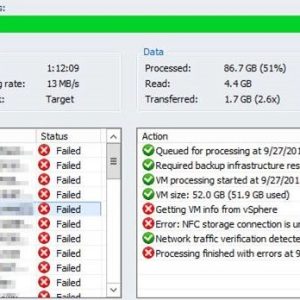 ارور Veeam NFC Storage Connection is Unavailable